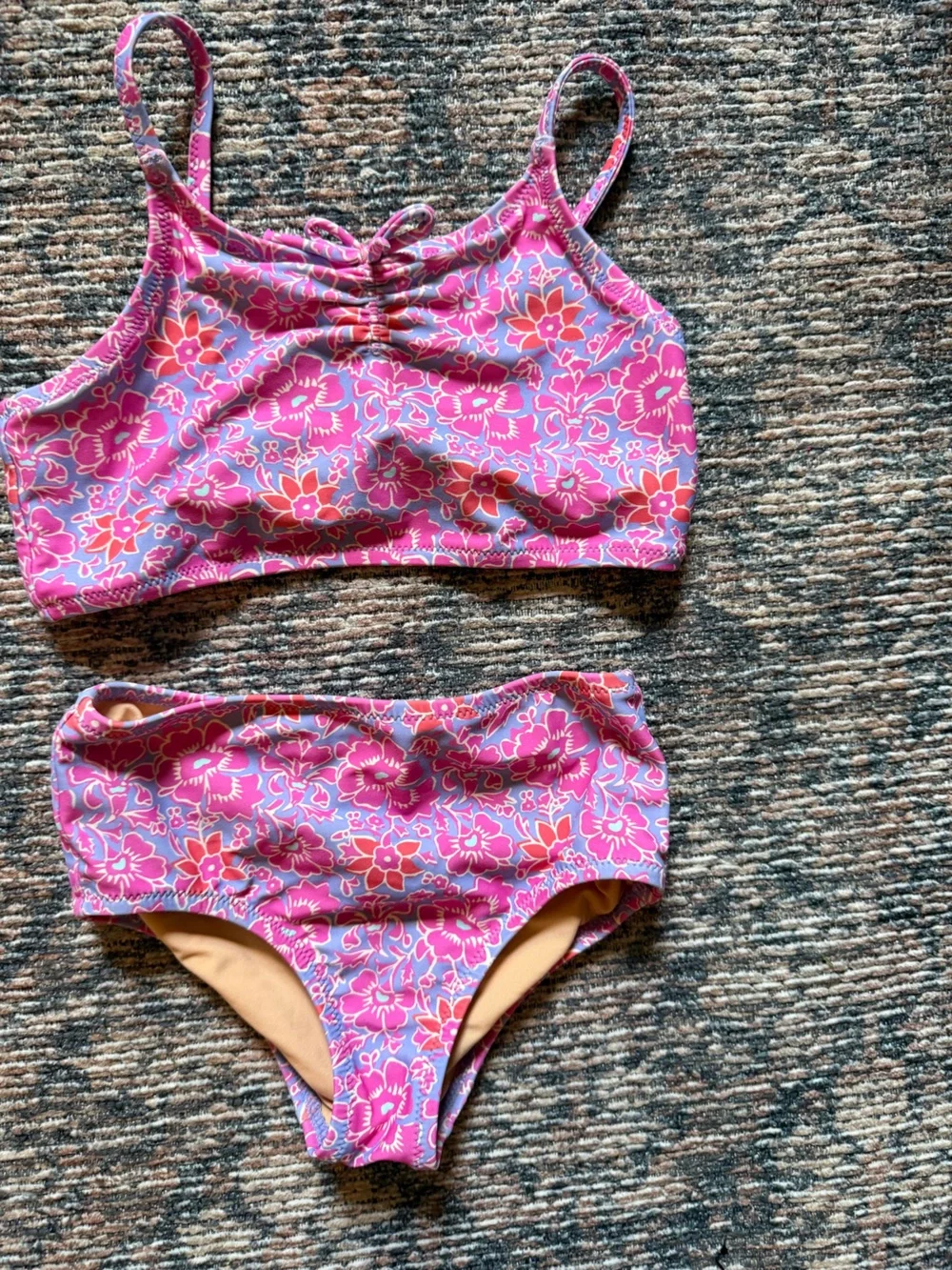 Crewcuts Pink and Lavender Floral Swim Top & Bottom Set
